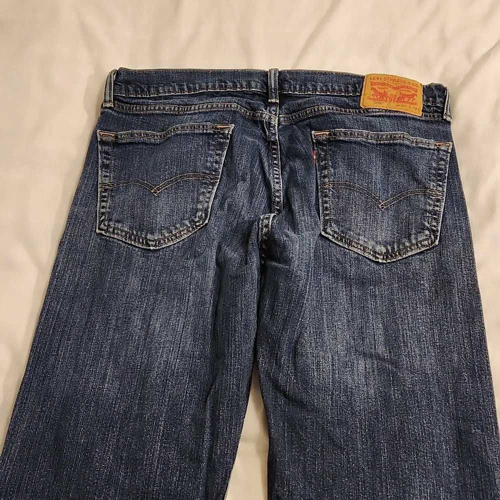 Levi's‎ jeans 505 regular fit straight men's 36x32 blue denim red tab